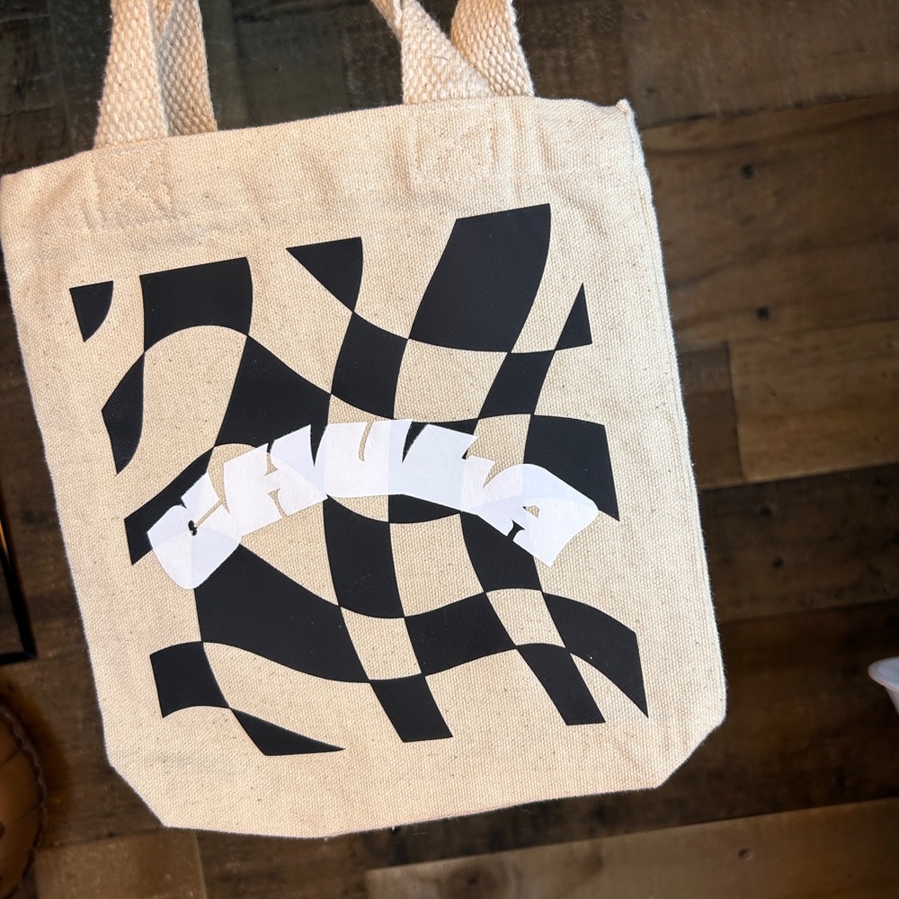 Chula Black Checkered Mini Canvas Tote Bag